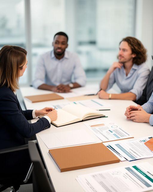 Legal adviser presenting a governance checklist to company founders at a conference table with notes and policy folders
